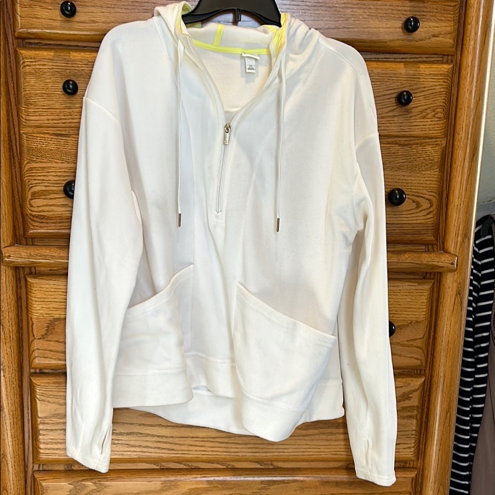 Women's White Hoodie Top